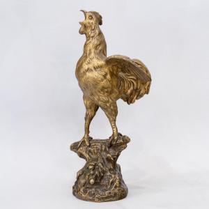 Sculpture - The Rooster , Oscar Ruffoni (1874-1946) - Bronze