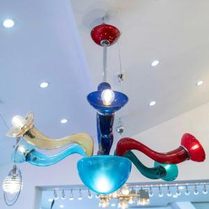 Multicolored Chandelier " Leda ", Ernesto Gismondi Called " Orni Halloween " - Veart 