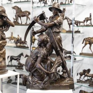 Bronze Group " The Reapers " , Henri - Louis Levasseur (1853-1934) 
