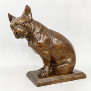 Sculpture - The Bulldog , Louis Henri Nicot (1878-1944) - Wood 