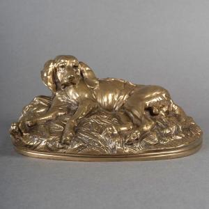 Sculpture - Pack Dog , Emmanuel Fremiet (1824-1910) - Bronze
