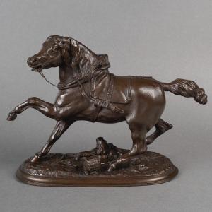 Sculpture - The Percheron Horse , Pierre Lenordez (1815 - 1892) - Bronze
