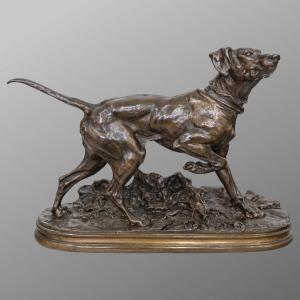 Sculpture - Marly Pointer Dog , Pierre - Jules Mêne (1810-1879) - Bronze
