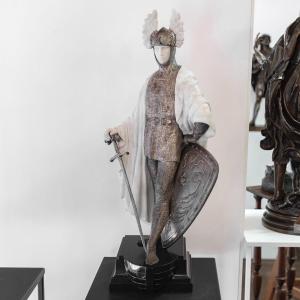 Sculpture - Lohengrin , Knight Of The Grail By Paul Philippe (1870-1930) - Bronze And Marble