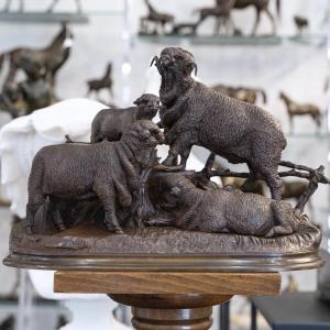 Sculpture - The Merino Family , Jules Moigniez (1835 – 1894) - Bronze