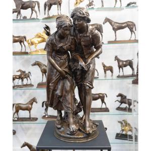 Sculpture - Allegory Of Seduction , Jean Louis Gregoire (1840-1890) - Bronze 