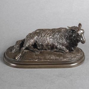 Sculpture - Reclining Sheep , Rosa Bonheur (1822-1899) - Bronze