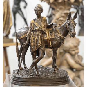 Sculpture - The Donkey Of Cairo , Alfred Dubucand (1828-1894) - Bronze