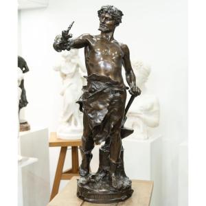 Sculpture - The Work , Eugene Marioton (1857-1933) - Bronze