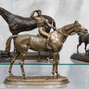 Sculpture - Before The Race , Jockey And His Mount , Jules Moigniez (1835-1894) - Bronze