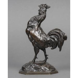 Sculpture - The Rooster , Alfred Barye (1839-1895) - Bronze