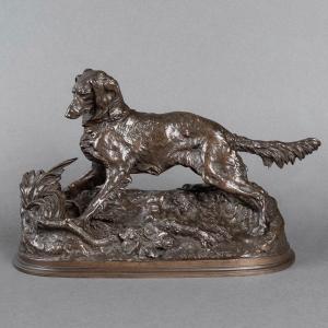 Sculpture - Pointing Dog , Pierre - Jules Mêne (1810-1879) - Bronze