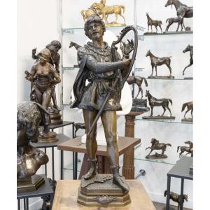 Sculpture - The Bard , Jean - Didier Debut (1824-1893) - Bronze