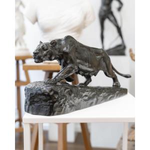 Sculpture - Lioness On The Hunt , Isidore Bonheur (1827–1901) - Bronze