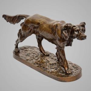 Sculpture - Setter Dog , Jules Moigniez (1835 - 1894) - Bronze 