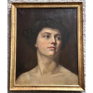 "french School, 19th Century, Bust Of A Young Woman"