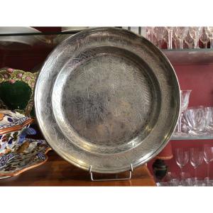 Large Pewter Hunting Dish “with Dedication Dated 1617 3 Hallmarks From 1708 On The Reverse 
