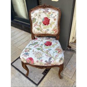 Pair Of Louis XV Style Walnut Chairs, Perfect Condition 