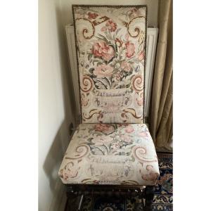 Set Of 6 Louis XIII Style High-back Chairs With Classic Upholstery In Very Good Condition