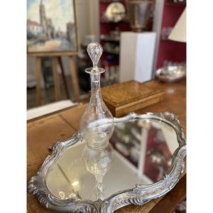 Crystal Carafe With Coat Of Arms, Count's Crown, Monogram, Motto, Late 19th/early 20th Century