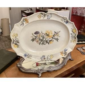 18th Century Marseille Earthenware, Fauchier Factory, Important Earthenware Dish.