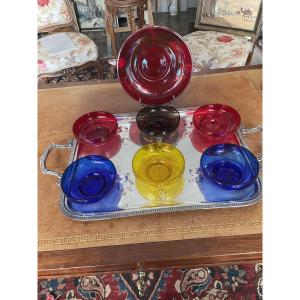 Murano: Suite Of 7 Bowls (1 Large And 6 Regular) For Fruit/ice/cream In 4 Colors