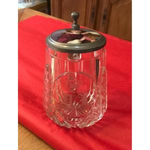 Mug In Crystal And Porcelain Engraved With The Arms Of A Princely Family