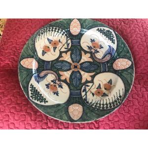 Delft Earthenware Dish XVIIIth Heart Decor 39 Cm
