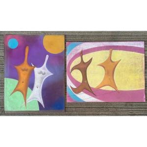 Jacques Allonsuis, Pair Of Pastels 1988