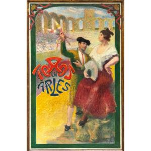 Jean Diffre (1864 - 1921) - Bulls In Arles 1914