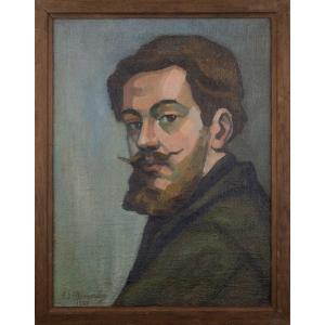Edouard Dumoulin (1898 - 1973) Self-portrait Of An Artist