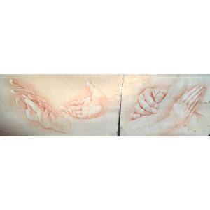 18th Century Italian School, Two Drawings: Studies Of Hands