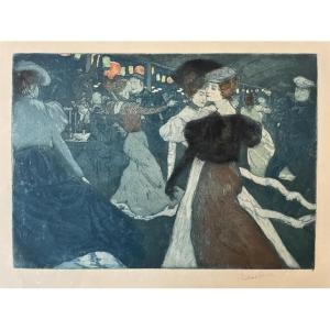 Richard Ranft (1862 - 1931) Au Bal, eau-forte et aquatinte