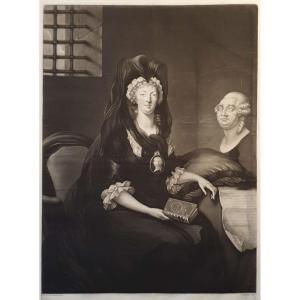 Mezzotint Depicting Marie-antoinette In The Temple Prison