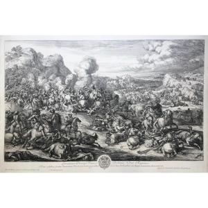 Jan Van Huchtenburgh (1647 - 1733), Cavalry Combat, After Van Der Meulen, Etching