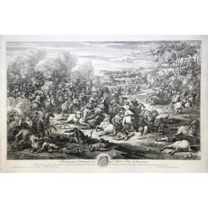 Jan Van Huchtenburgh (1647-1733), Cavalry Combat, After Van Der Meulen, Etching
