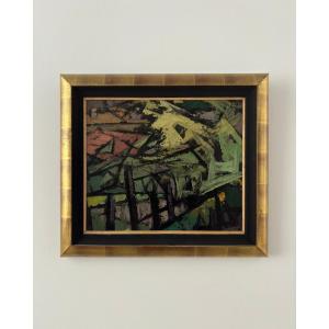 Frédéric Fiebig (1885-1953), Composition, Oil On Cardboard Mounted On Canvas