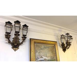 Gold Sheet Metal Wall Lights