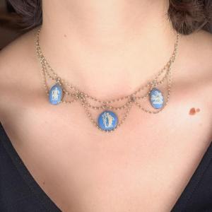 Drapery Necklace Decorated With Wedgwood Medallions