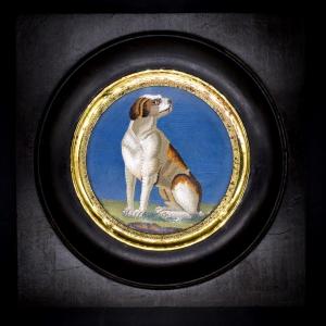 Micromosaic Representing A Seated Dog – Late 18th Century