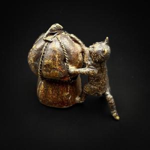 The Cat And The Mouse With The Champagne Cork - Vienna Bronze, Late 19th Century