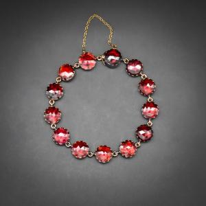 Bracelet In 18-carat Gold And Perpignan Garnets - France, Late 19th Century