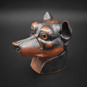 Dobermann Inkwell - Black Forest, Late 19th Century