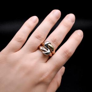 Three Gold Interlaced Ring - Contemporary French Work
