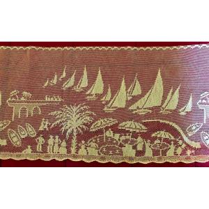 1920 Lace Seaside Regatta Characters Pontoon Sailboats Nice Biarritz