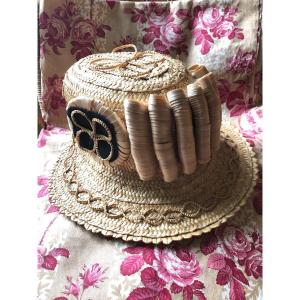 Straw Hat 1900 Headdress