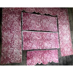 Textile 6 Character Canvases From Rouen Circa 1810 Printed Normandy