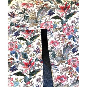 Textile Pair Of Printed Floral Curtains And Valance
