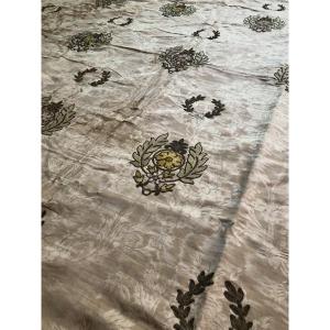 1st Empire Wallpaper Fabric Gold Embroidery Laurel Crown Napoleon Bonaparte