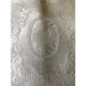Antique Marseille Pique Fabric, Short Point, Circa 1900, Bedspread